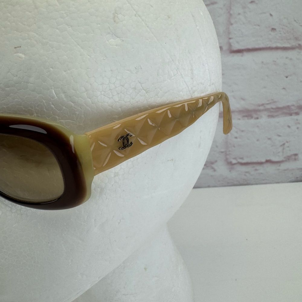 Chanel 5094 C837 Brown Beige 53mm Gradient CC'S Sunglasses ITALIAN QUILTING - Picture 4 of 13